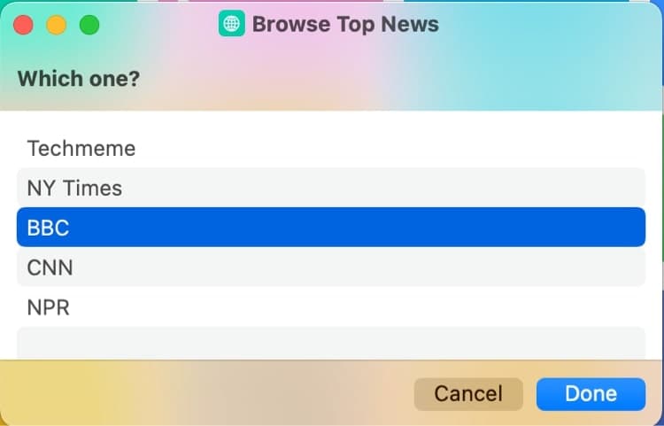 Browse top news Siri Shortcuts