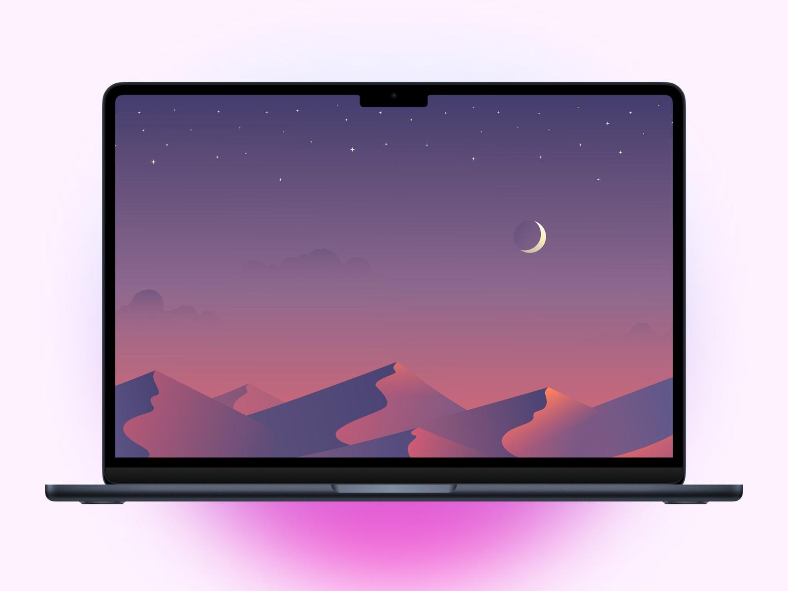 Crescent moon MacBook Wallpaper.