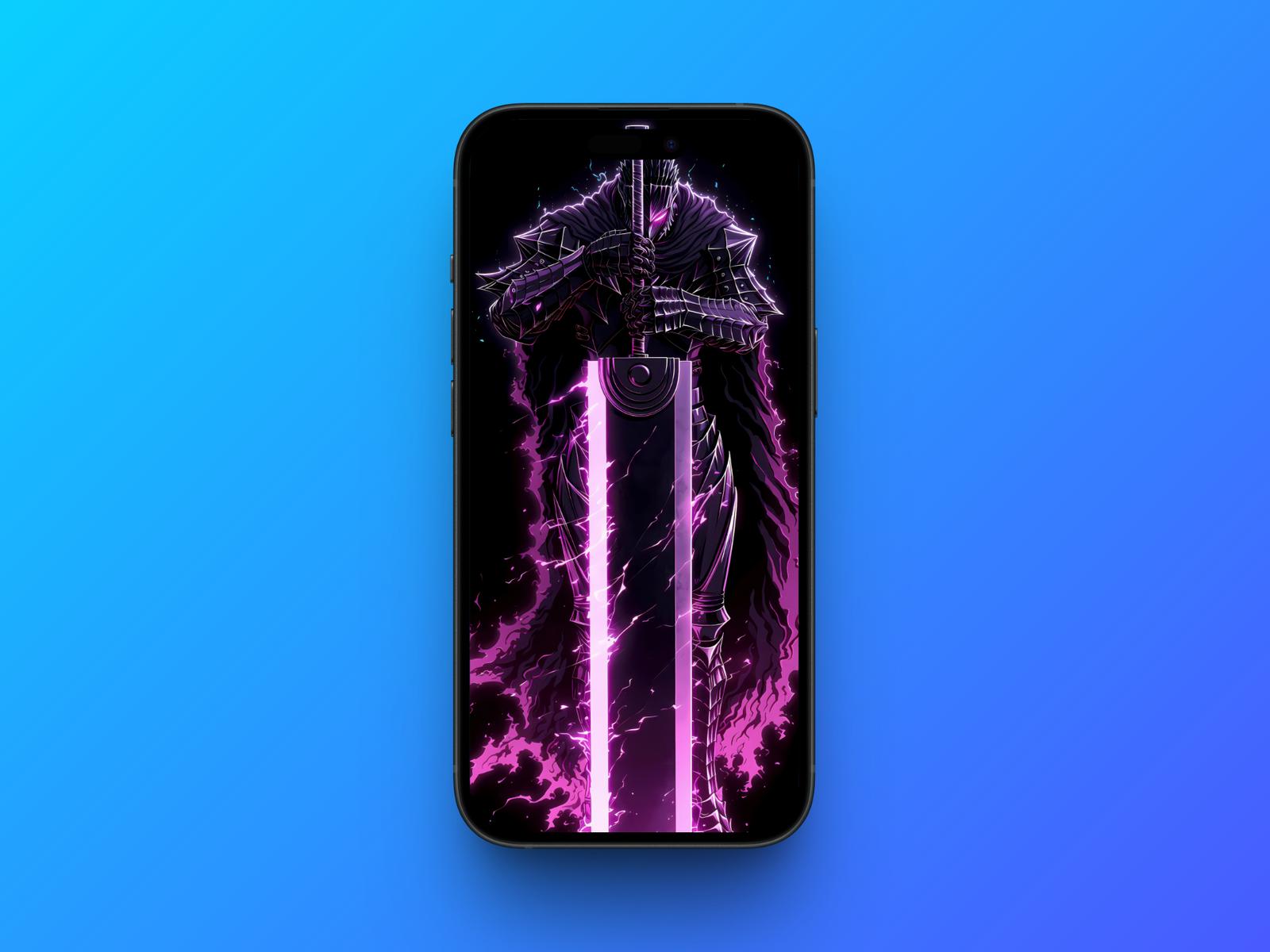 Guts Neon Wallpaper in iPhone Mockup