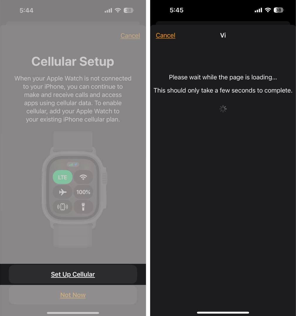 Tap Set Up Cellular and follow instructions to activate service.