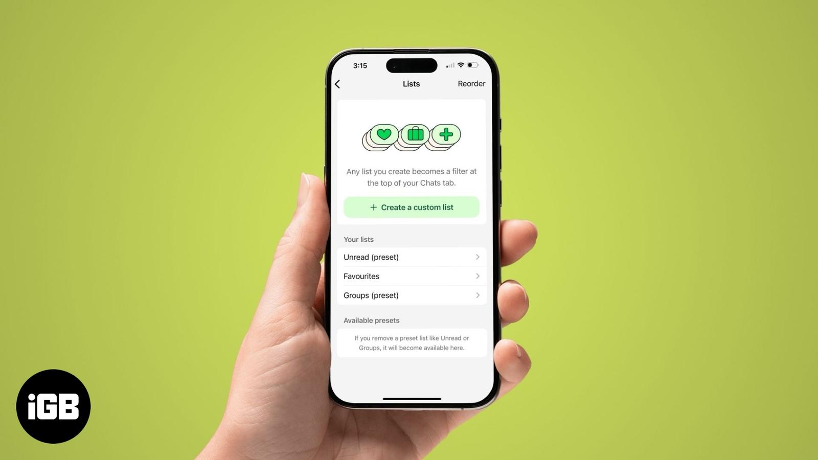 How to create and use custom chat lists on WhatsApp