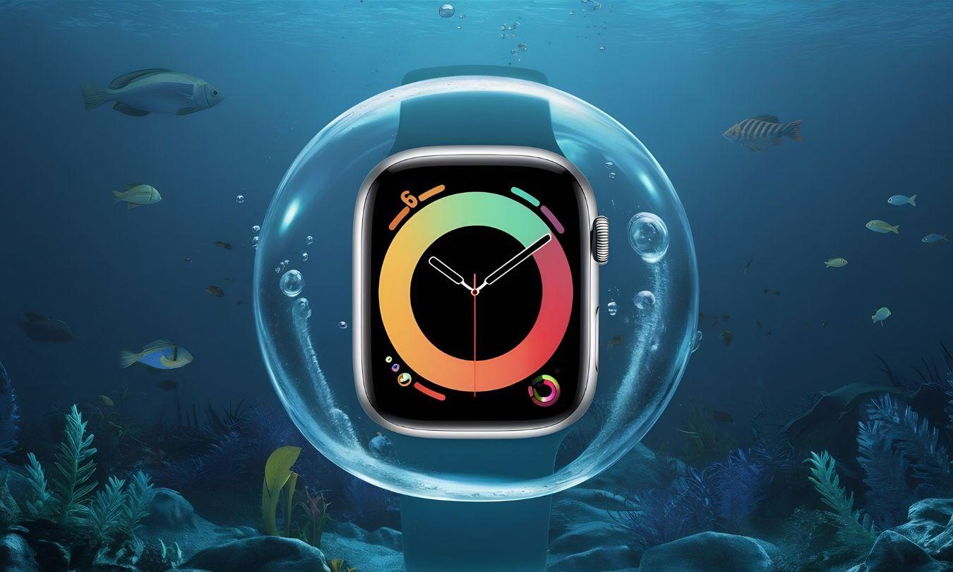 Apple Watch under water.