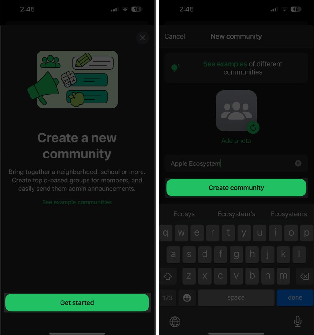 Naming the new WhatsApp Community.