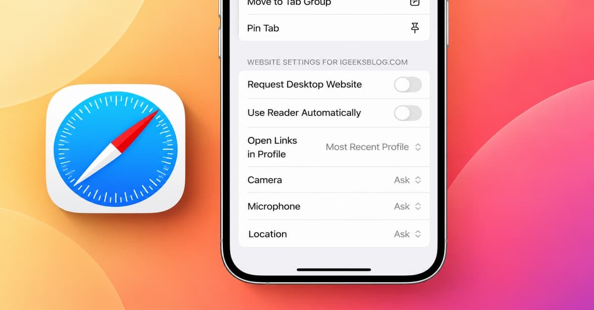 How to customize website settings in Safari on iPhone