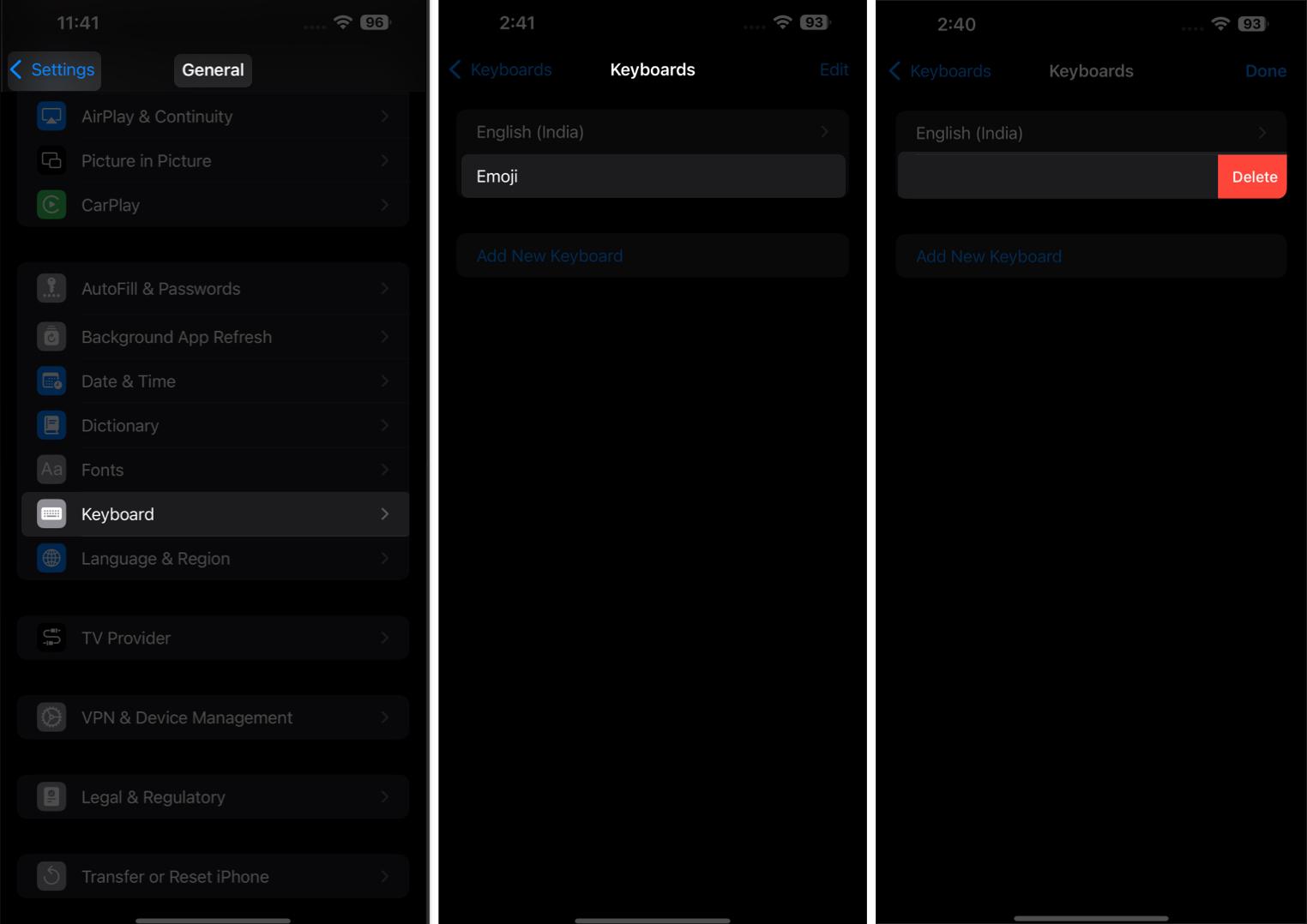 Removing emoji keyboard from an iPhone.