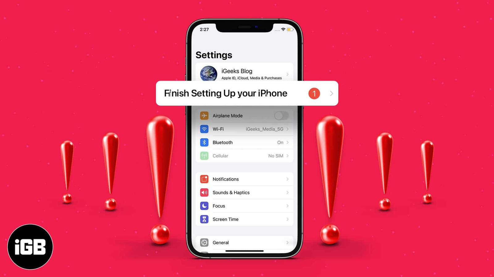 Get rid of the Finish Setting Up Your iPhone alert.