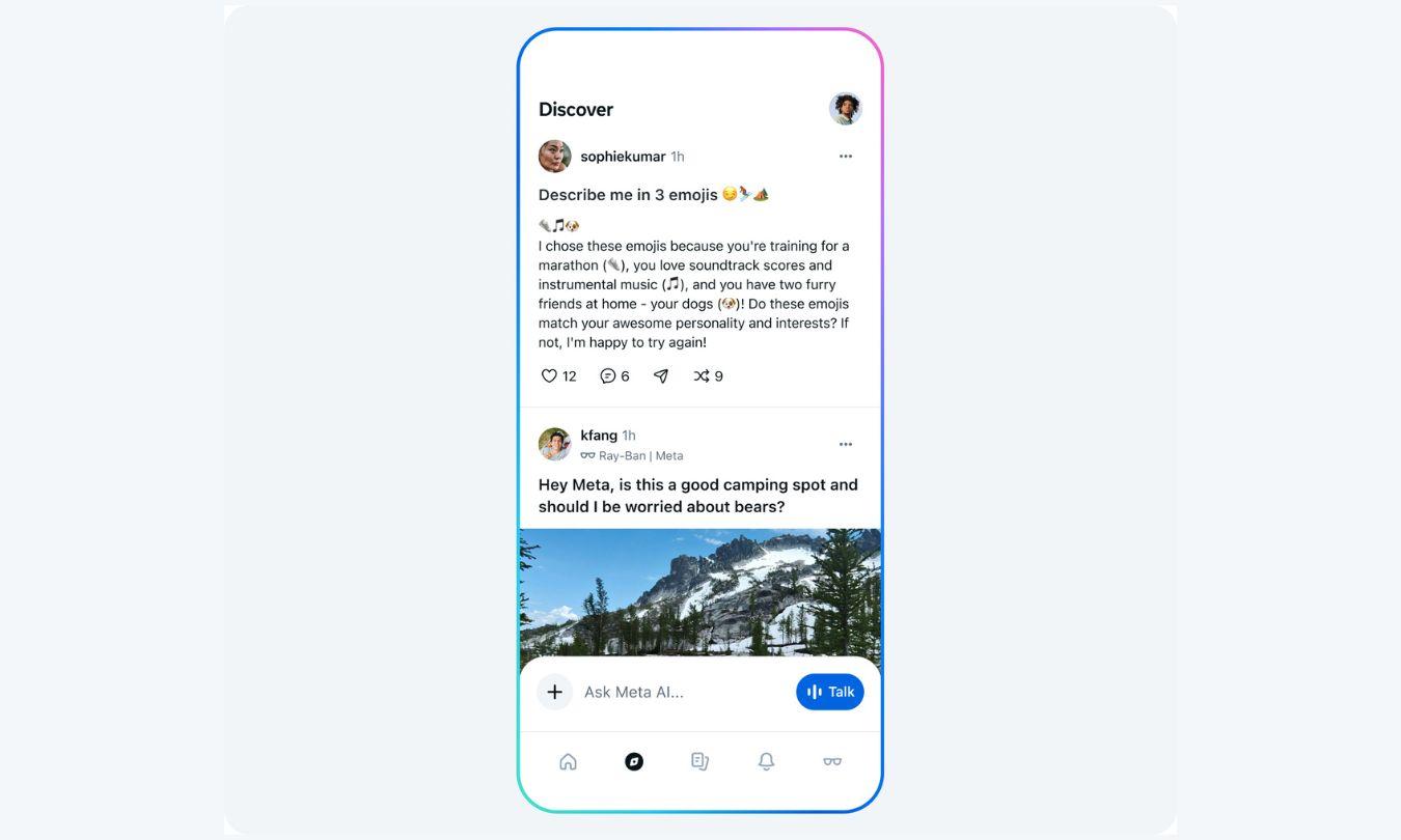 Meta AI App - Discover Feed.