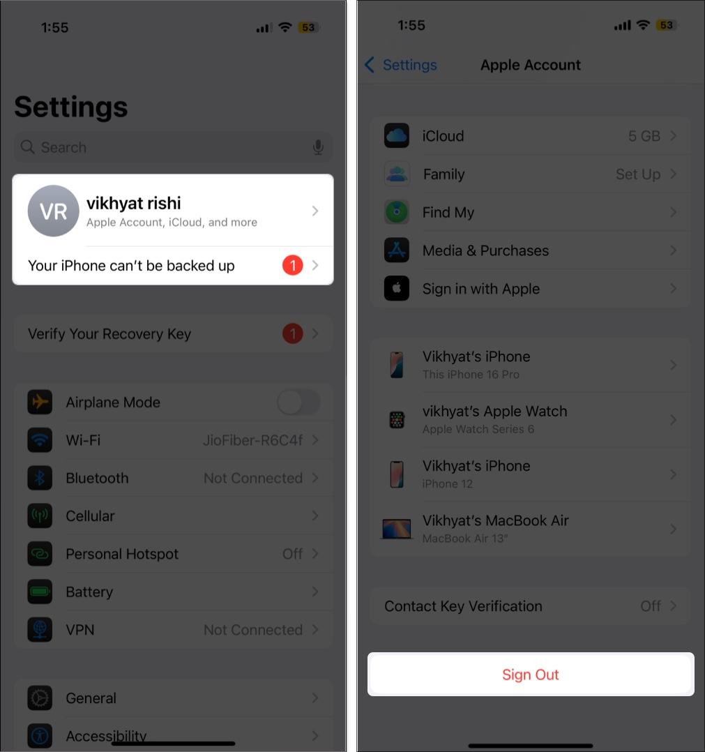 Sign out for disappear finish setting up iPhone alert