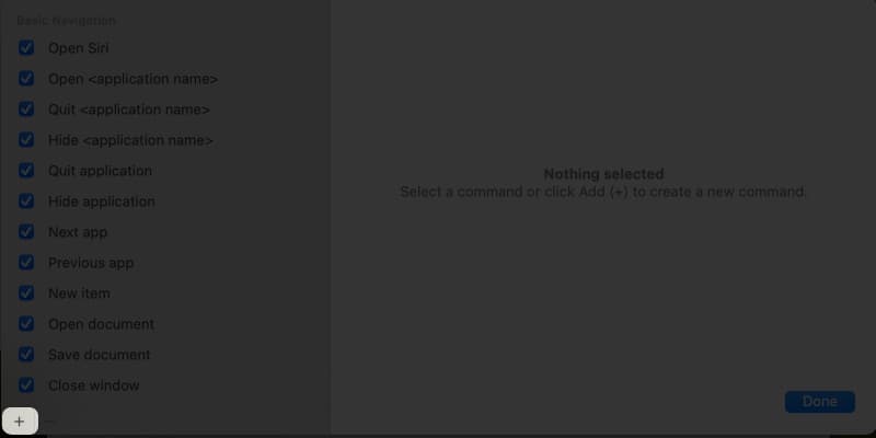 Access commands and click on plus sign in the bottom