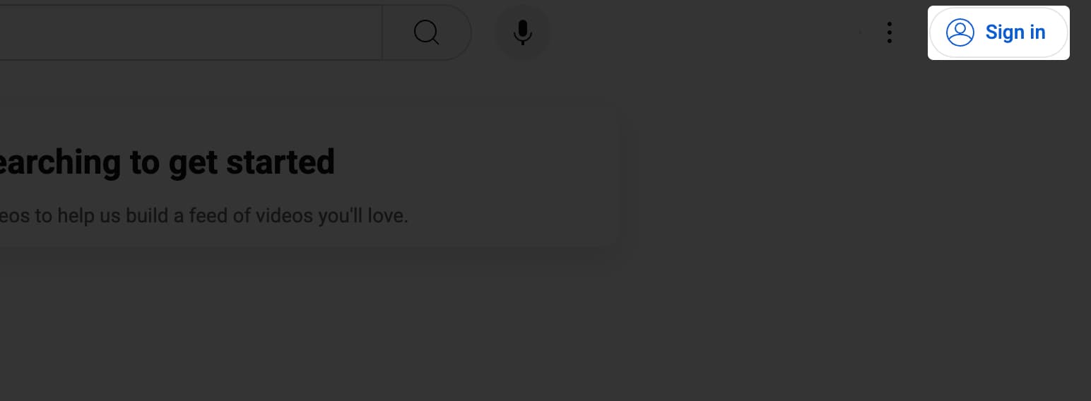 Choose google account and sign in again in YouTube