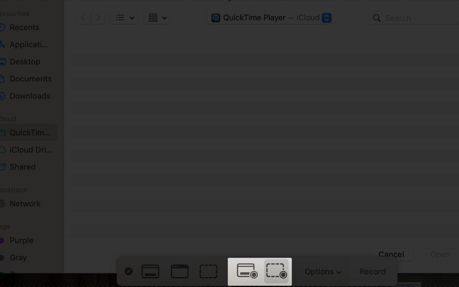 Choose screen recording options on Mac