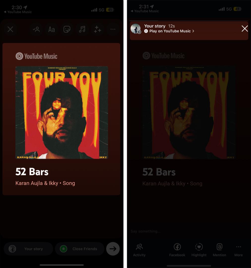 Choose your audience and share Instagram story on an iPhone.
