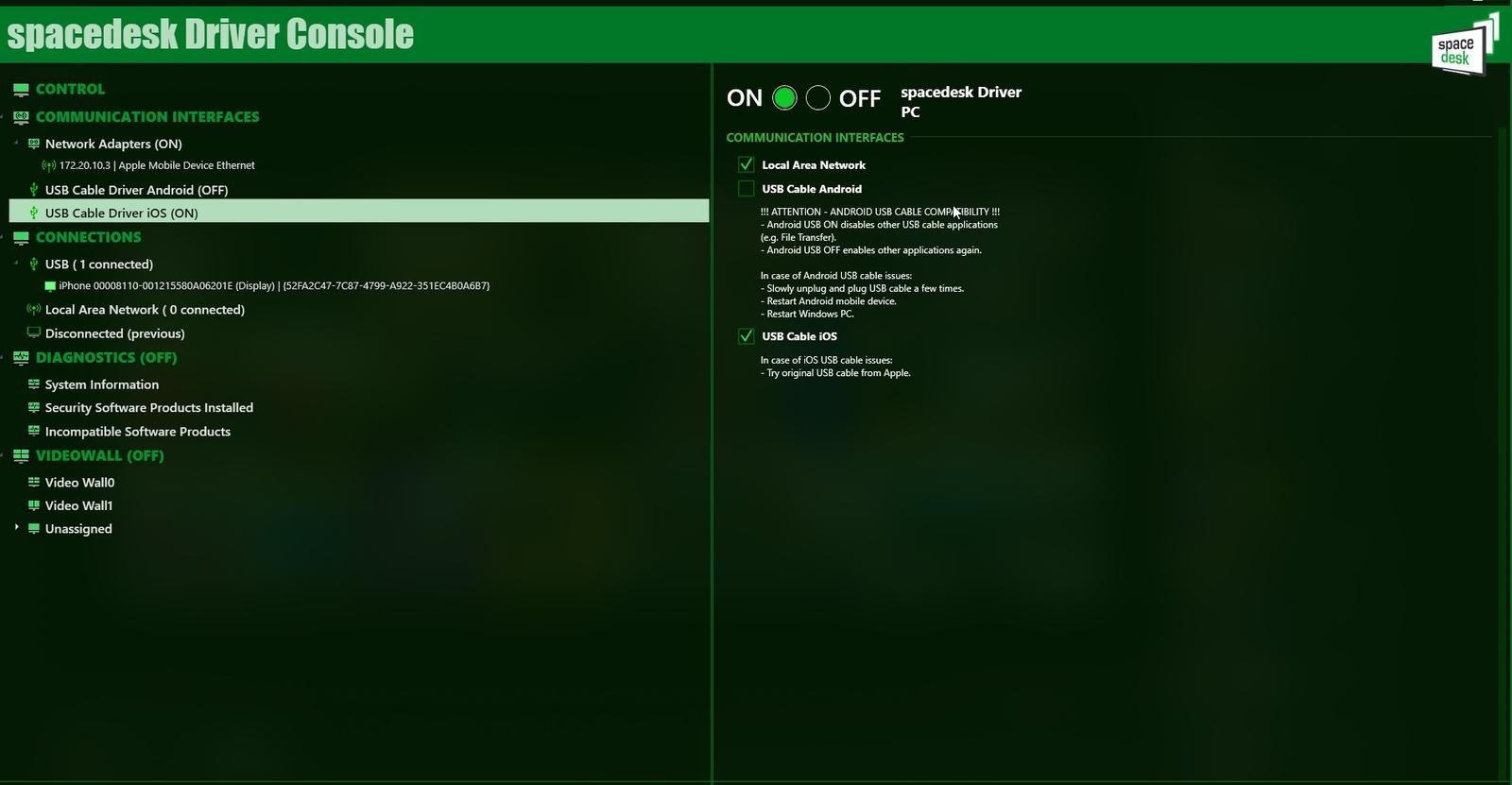 Using Space to turn an iPad into a second display for a Windows PC.