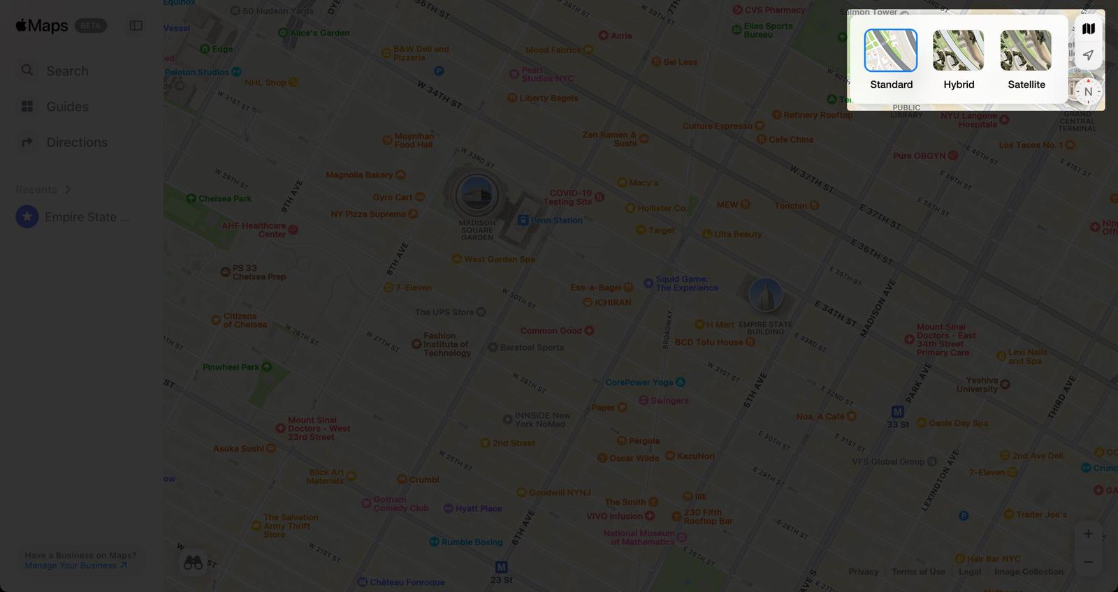 Get different map views in Apple Maps