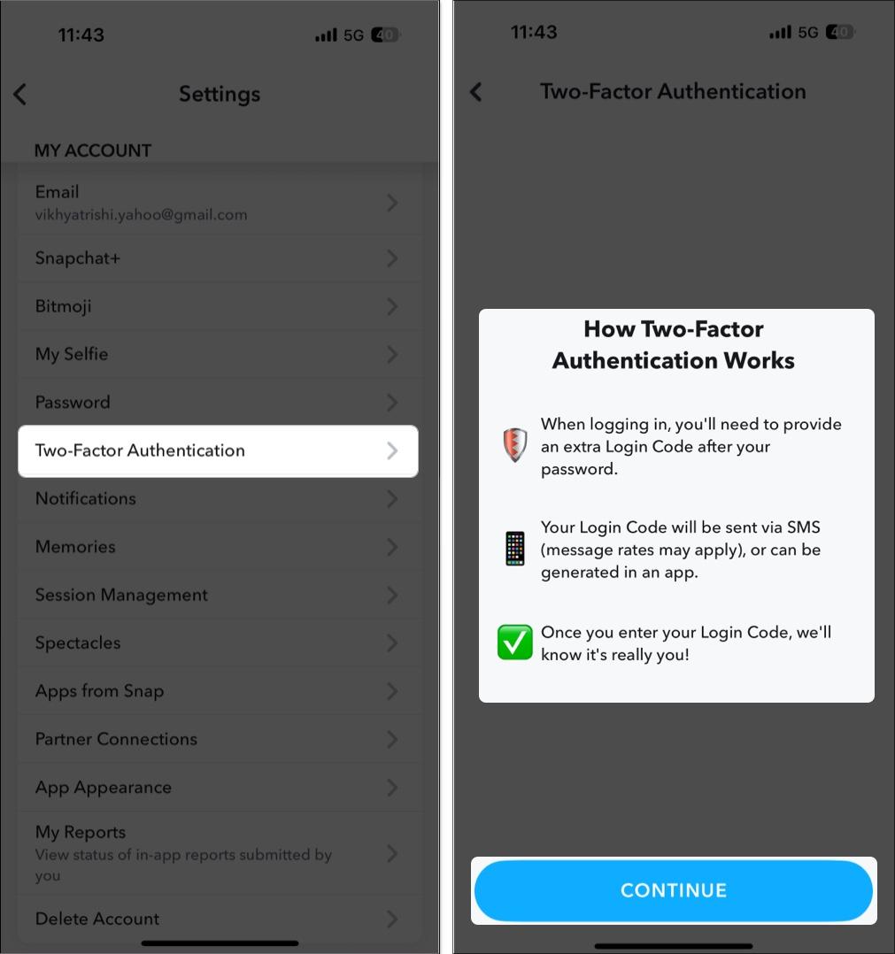 Select Two Factor Authentication then follow the on screen instructions