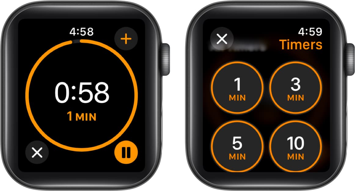 Setting up multiple timers on an Apple Watch.