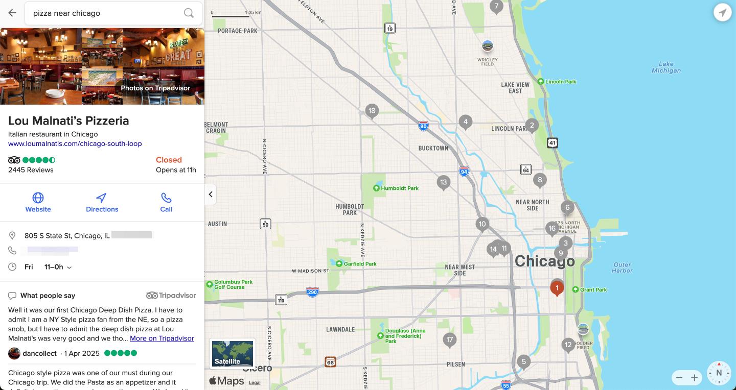 Tap on your location and get direction on Apple Maps