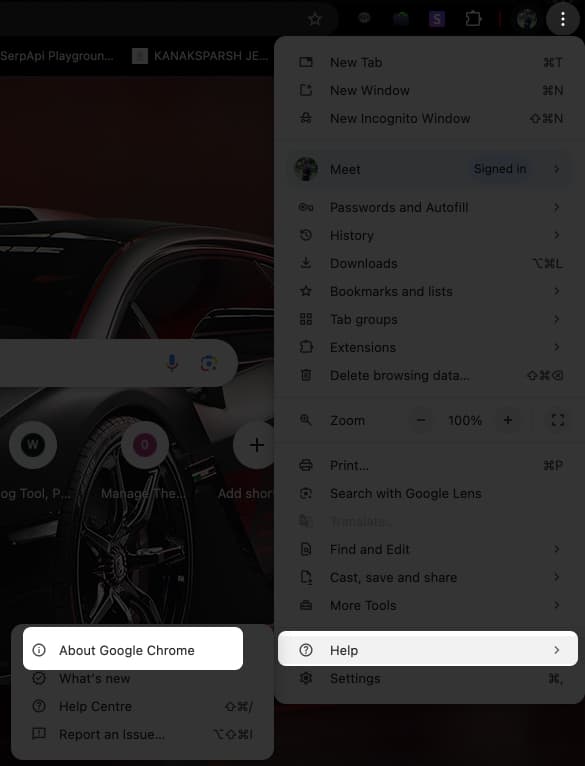 Update browser on Mac