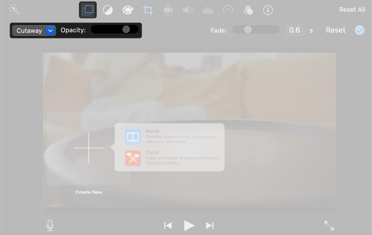 Add cutaway effect on iMovie in Mac