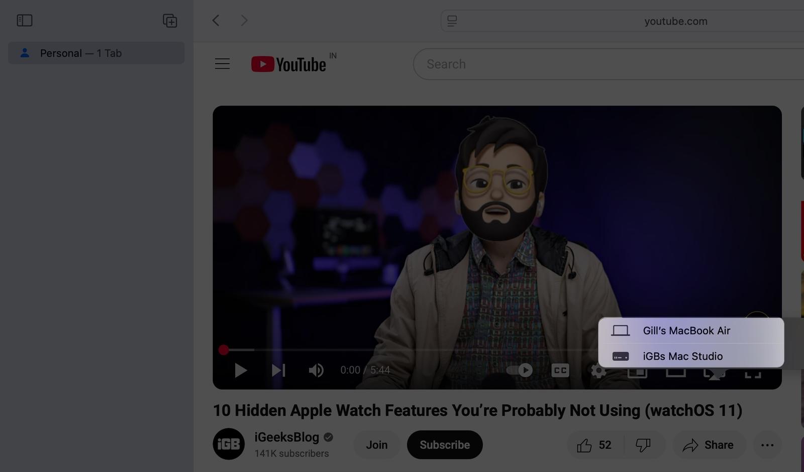 Choose device to stream Content With AirPlay on Mac