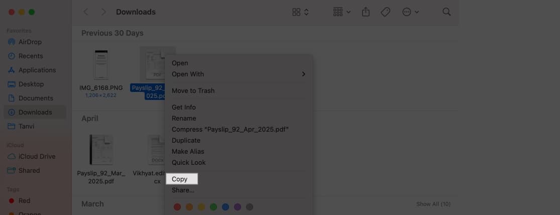 Copy file on Mac using clipboard