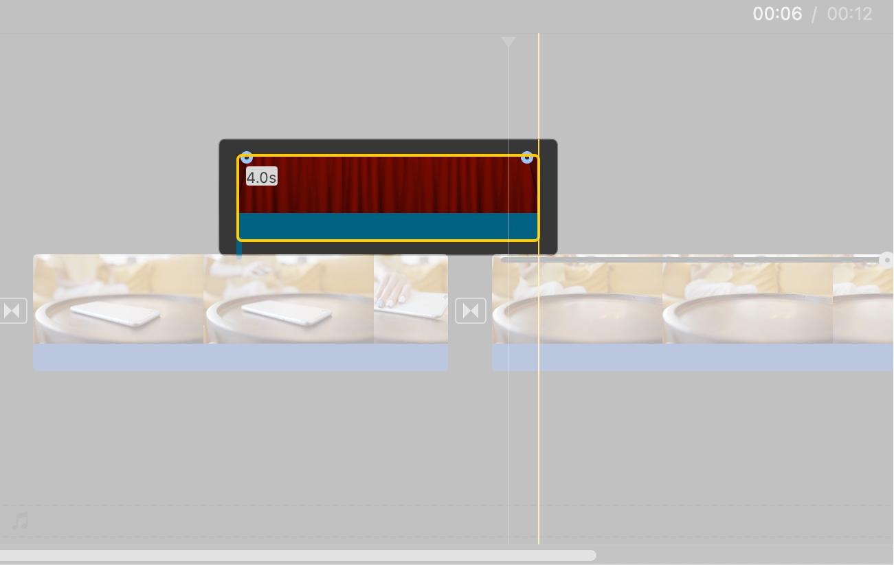 Drag animated background to timeline on iMovie in Mac