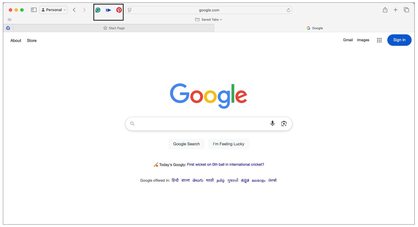 Enabled extension appear in left address bar in Safari on Mac