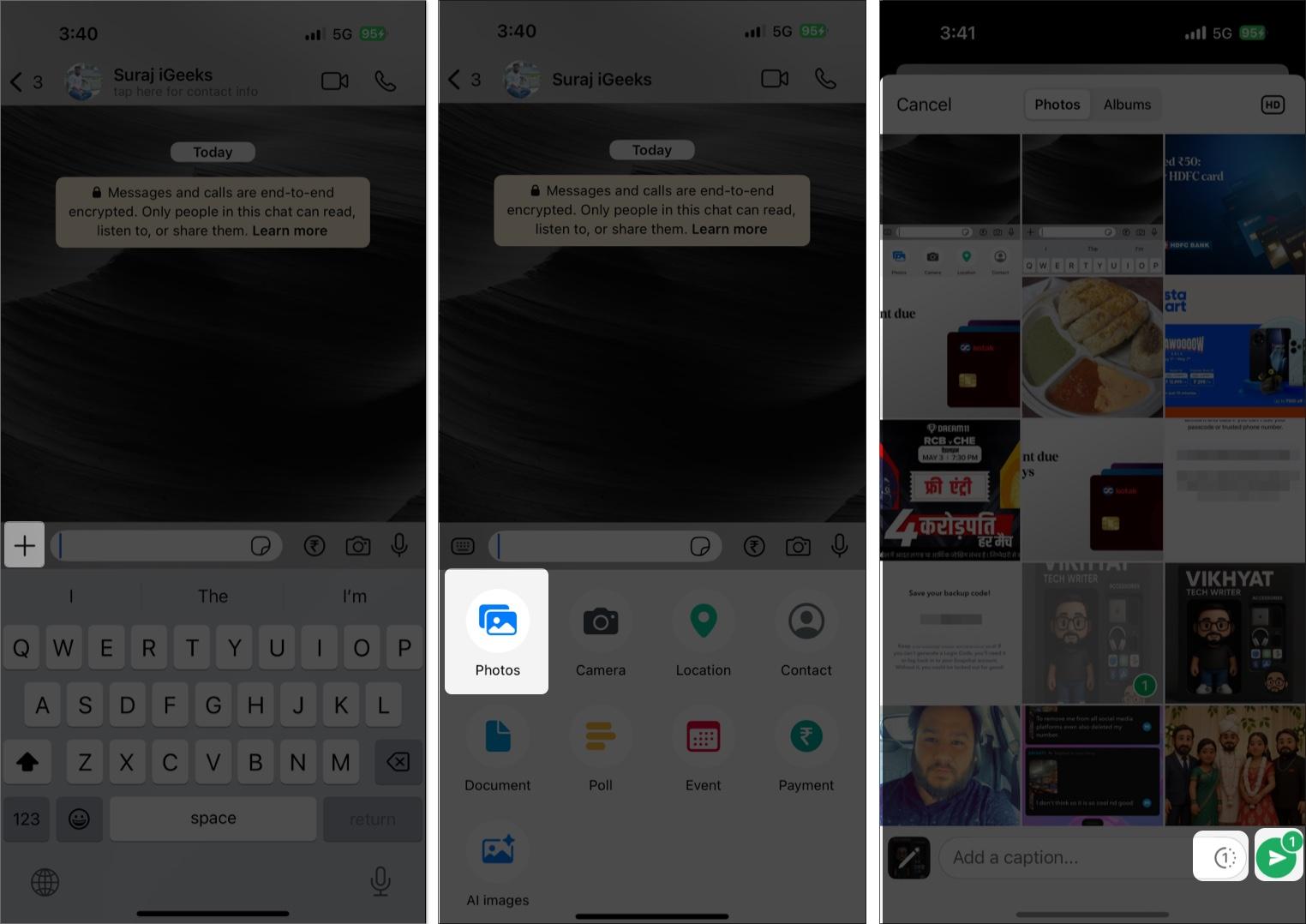 Send view once Photo and Video on WhatsApp