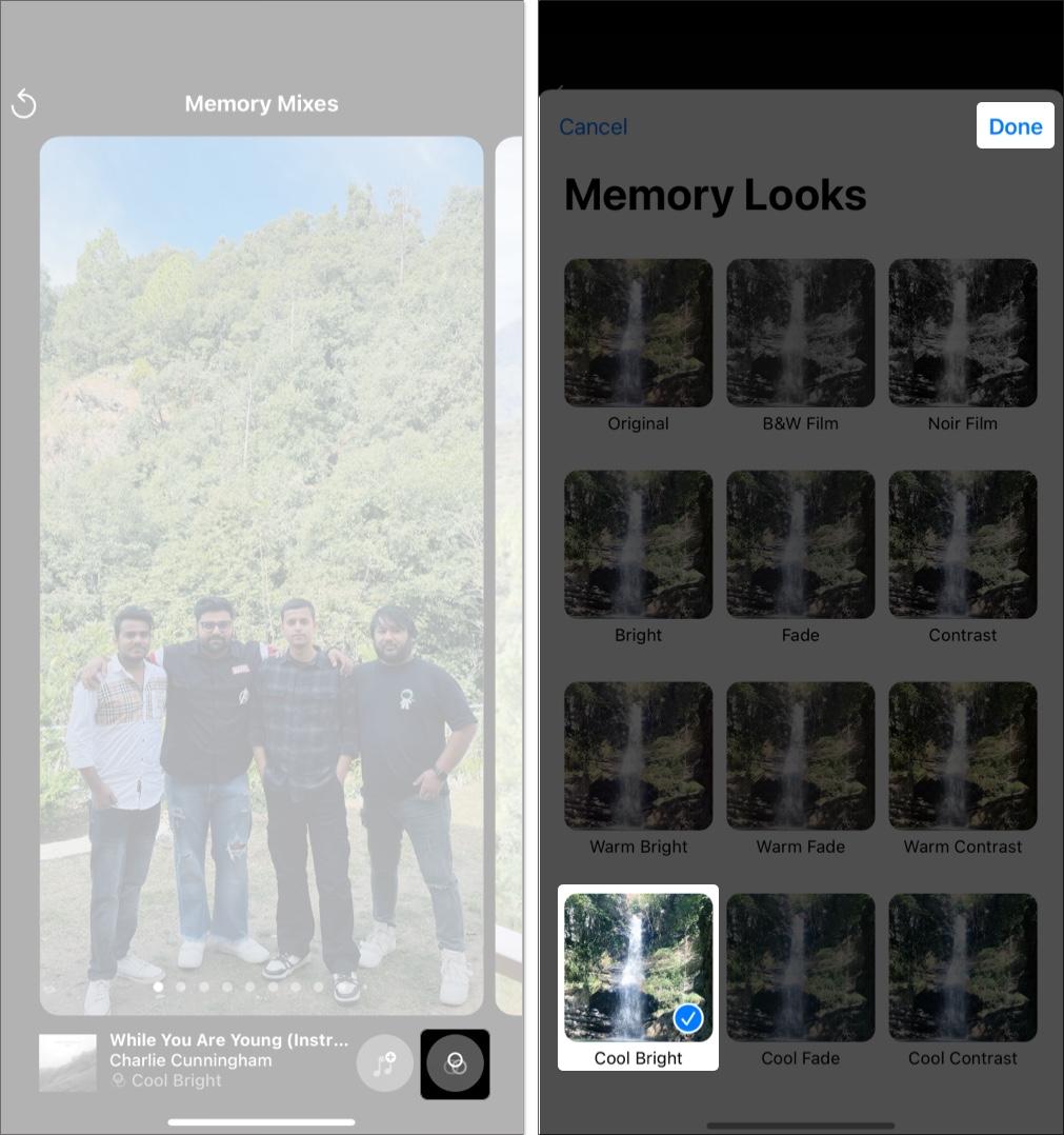 Tap three overlapping circles and Select filter on Photos App iPhone