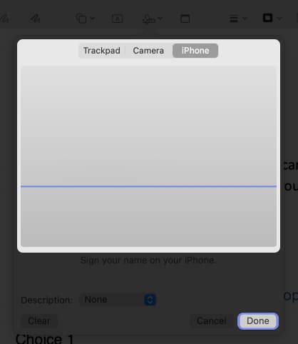Use your iPhone as a signature pad on Mac