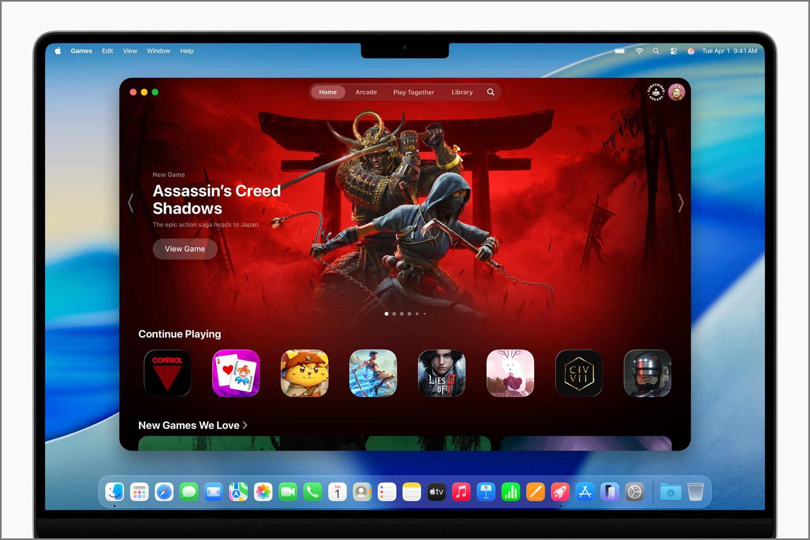 Apple Games App on macOS 26