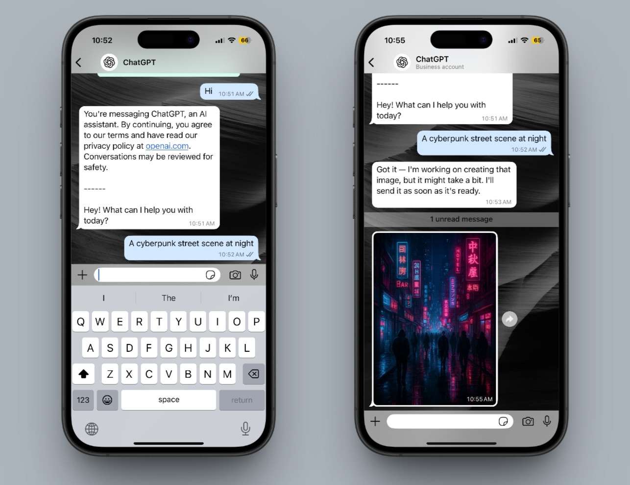 Generate Images with ChatGPT on WhatsApp.