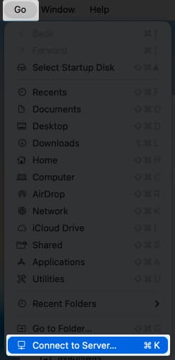 Access connect to the server option