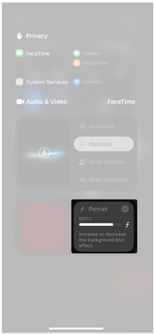 Blur the background during FaceTime call in iPhone