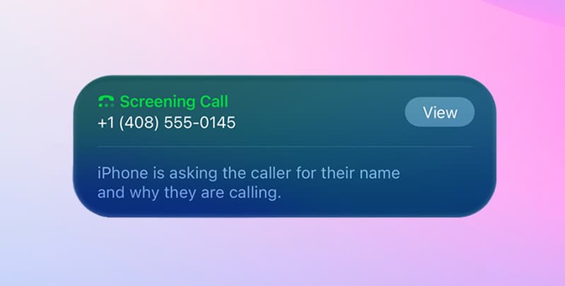 Call screening on macOS 26
