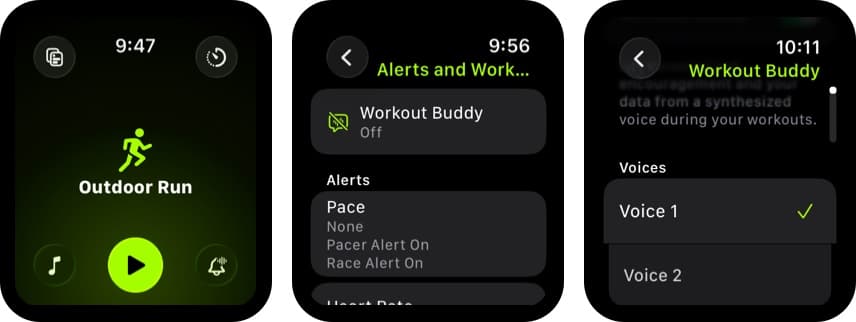 Change Workout Buddy voice style on apple watchOS 26