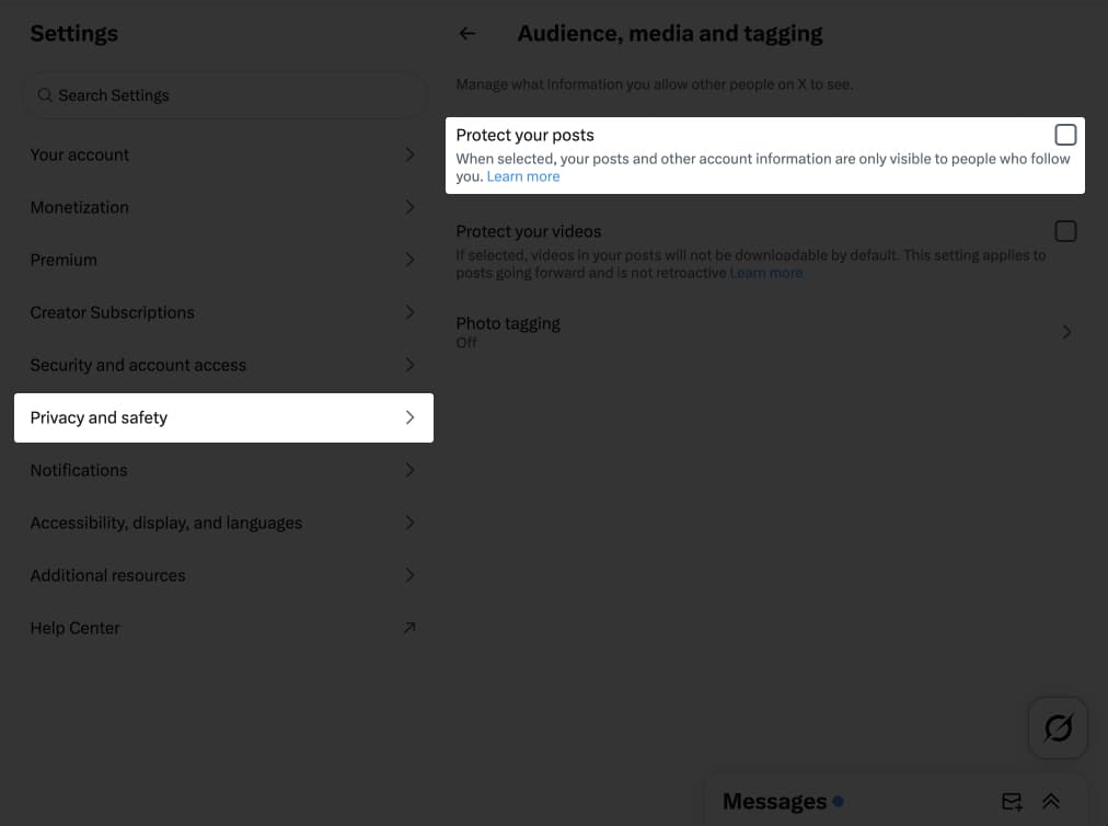 Check the box next to protect your posts