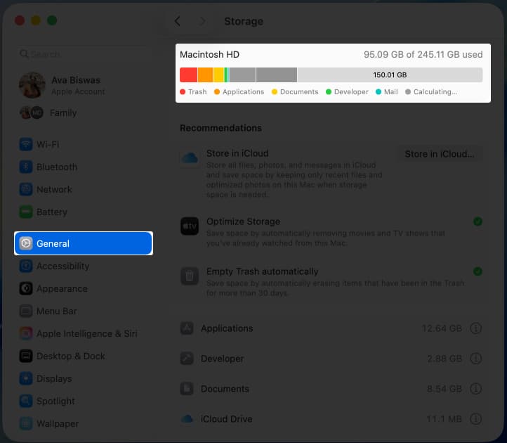 Check your Mac storage