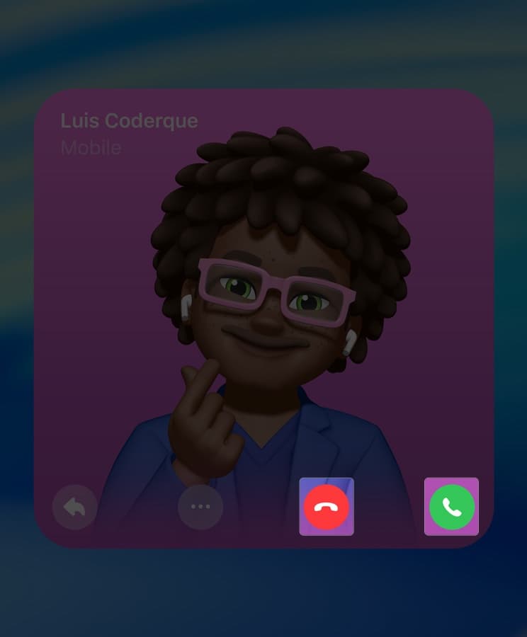 Click answer to accept the call or decline on macOS 26
