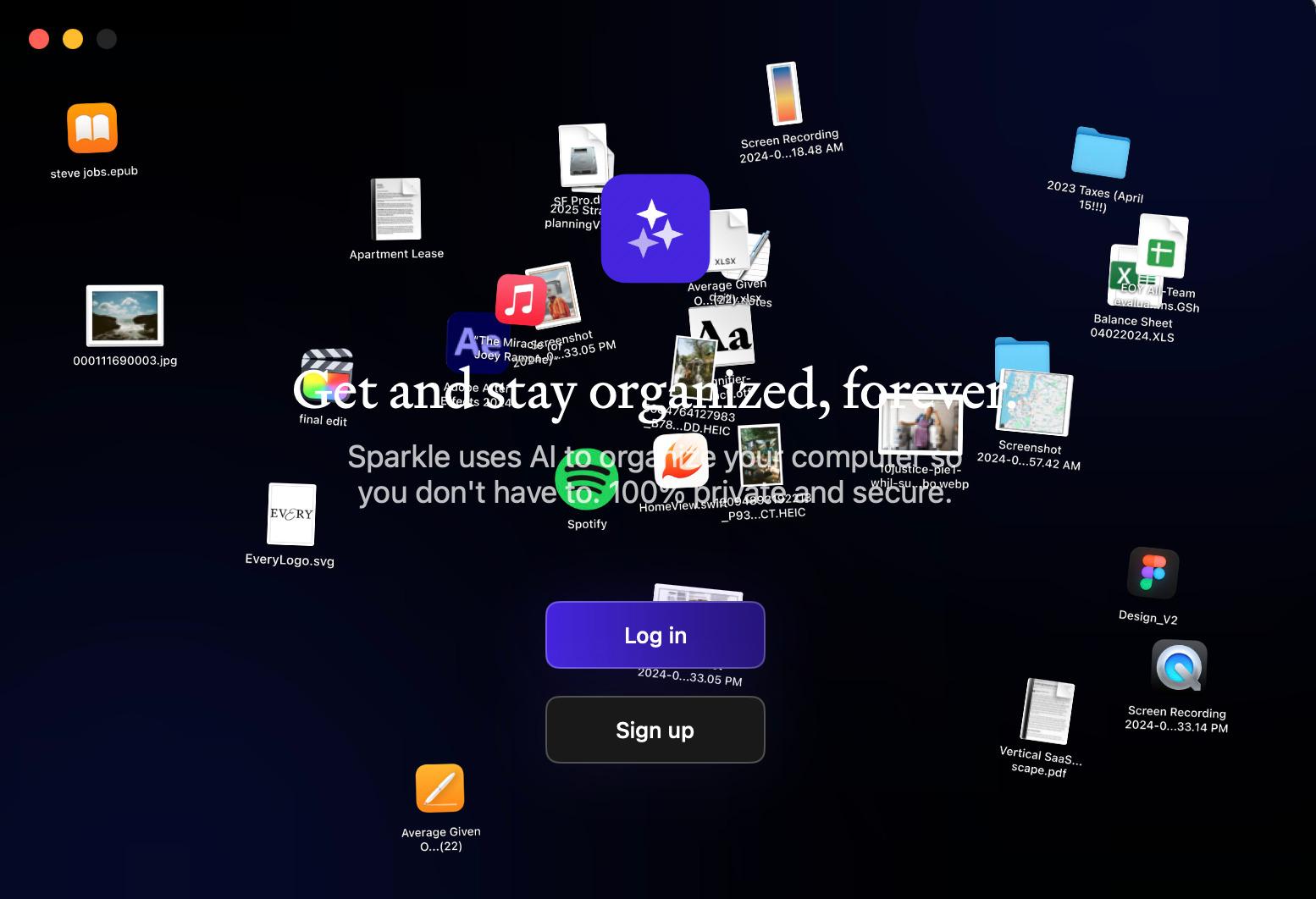 Click Sign up in Sparkle on Mac