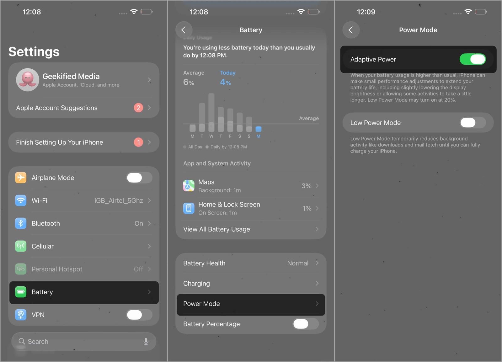 Enabling Adaptive Power on iOS 26