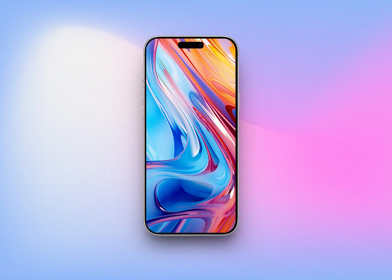Fluid fire and ice Liquid Glass Wallpaper for iPhone