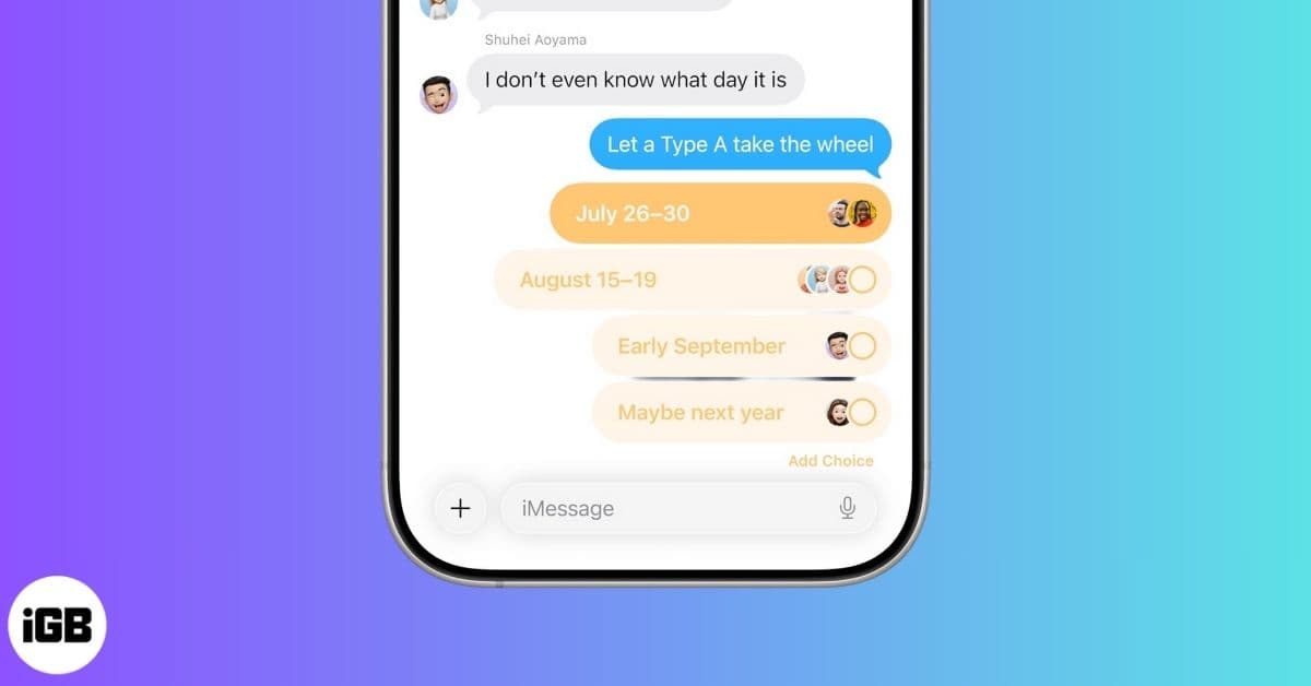 iMessage Gets Polls in iOS 26: How to Create and Manage Them