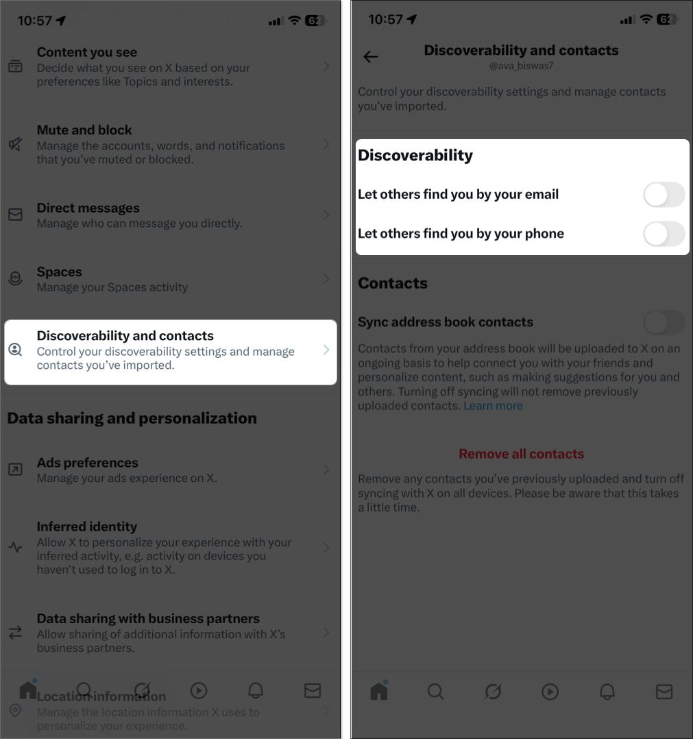 Limiting profile visibility on tweeter