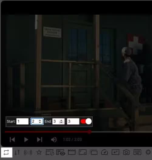 Loop the specific part of YouTube video using Extension