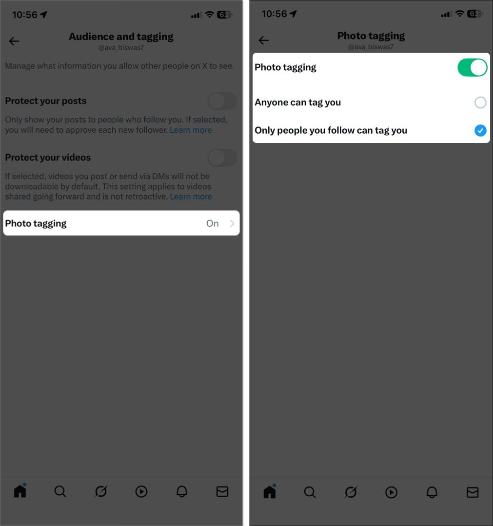 Manage tagging in tweets