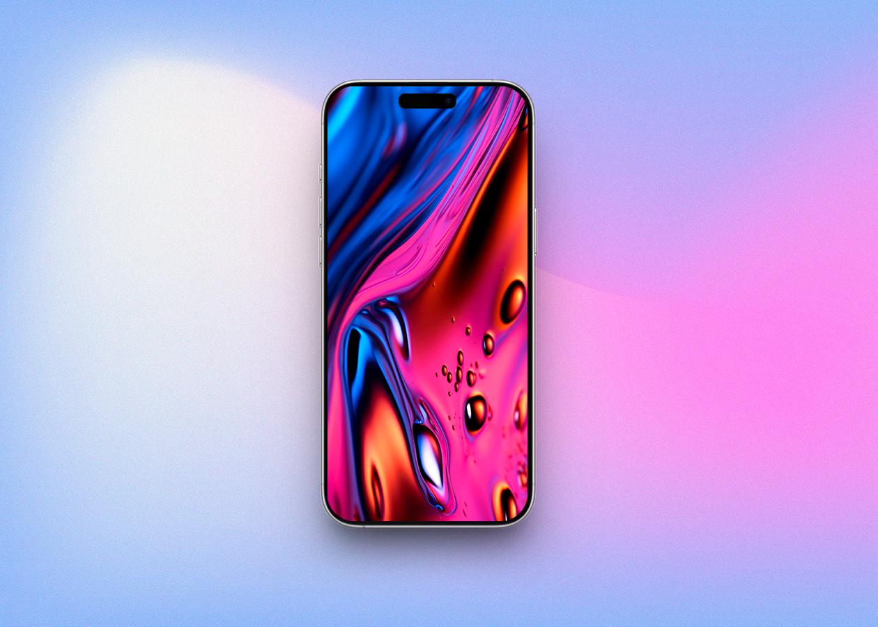 Molten neon Liquid Glass Wallpaper for iPhone