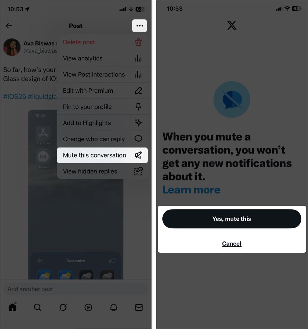 Mute conversation