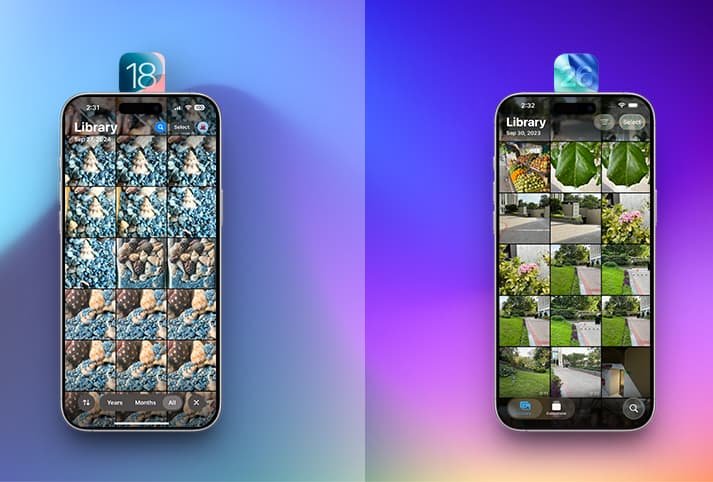 Revamped photos app in iOS 26