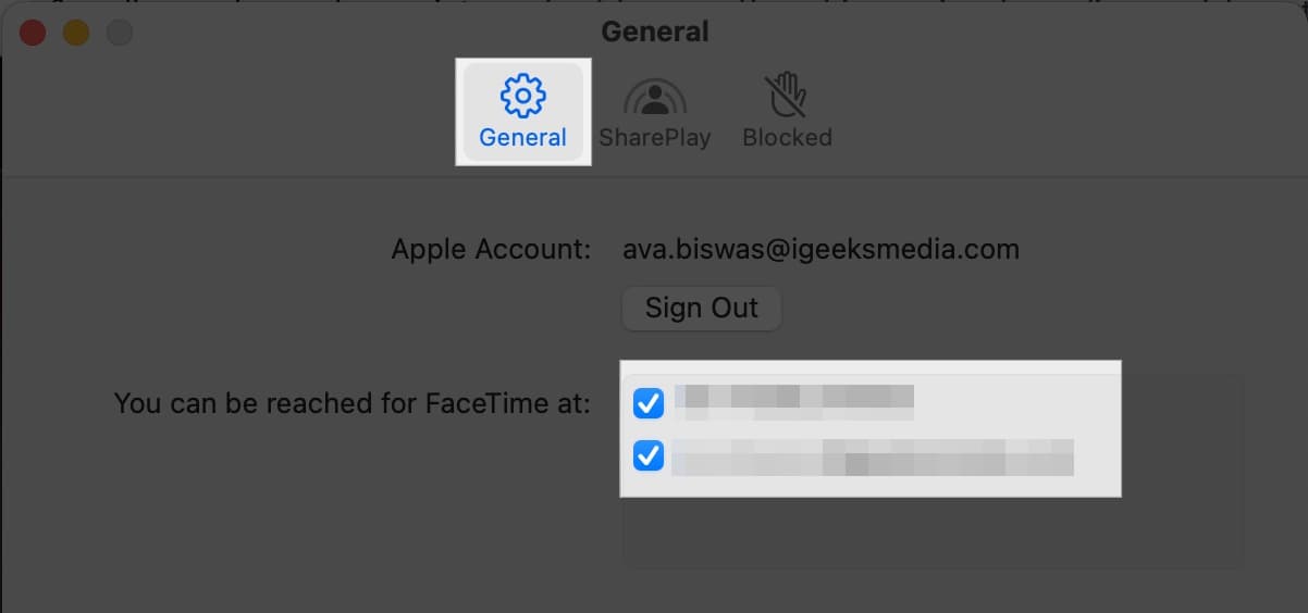 Select setting and choose Caller ID on Mac